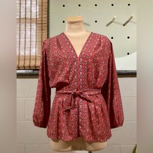 Max Studio Coral Floral Top